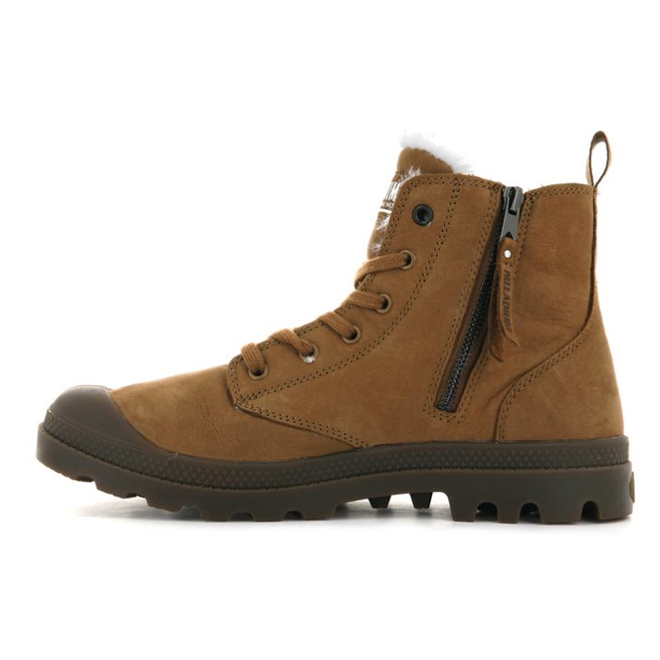 Pánské Boty Palladium Pampa Hi Zip WL Hnědé | CZ EUT-89C